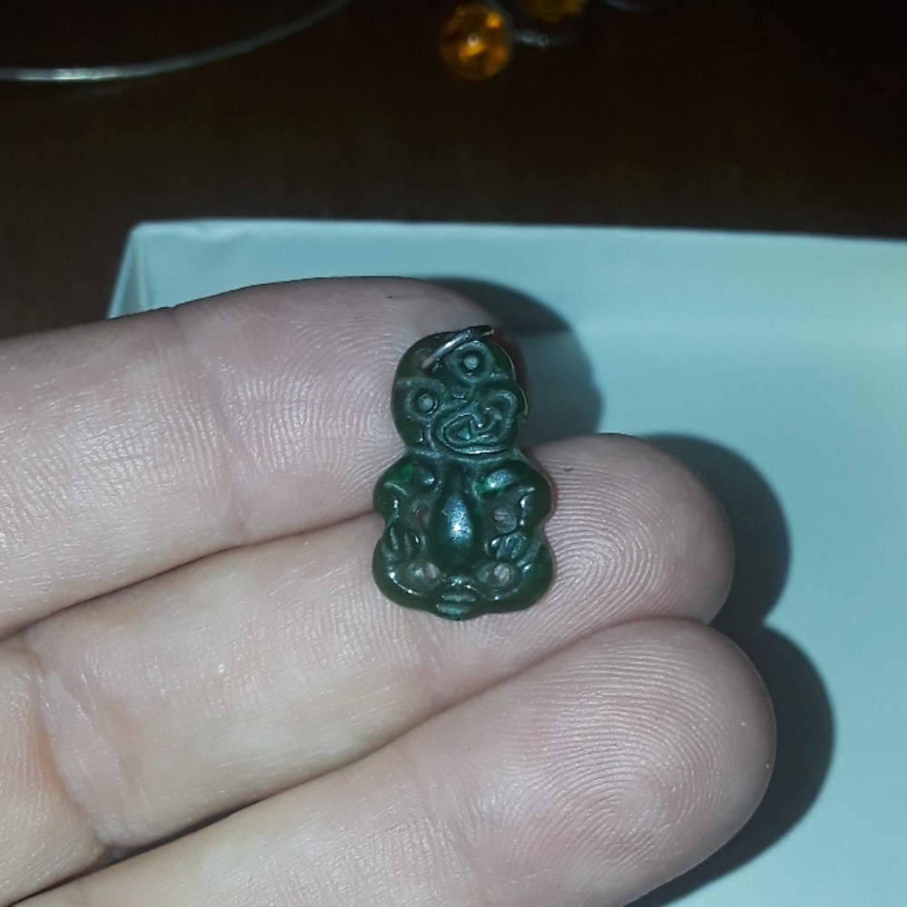 Jade carved character charm